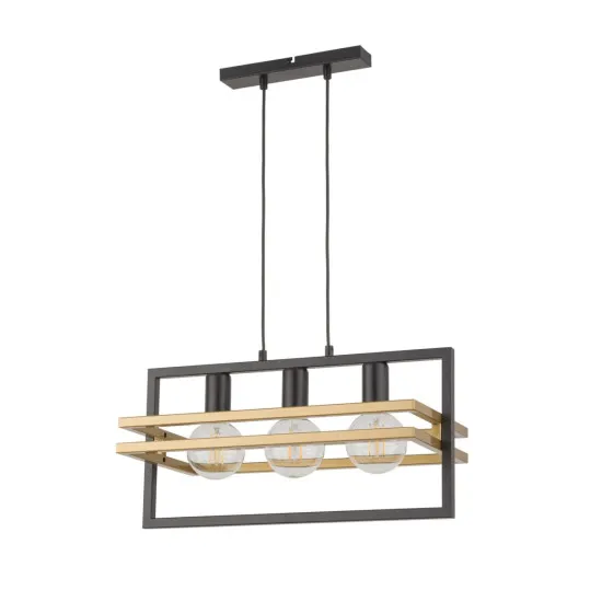 Sigma Merci fekete-arany függesztett lámpa (SIG-32392) E27 3 izzós IP20