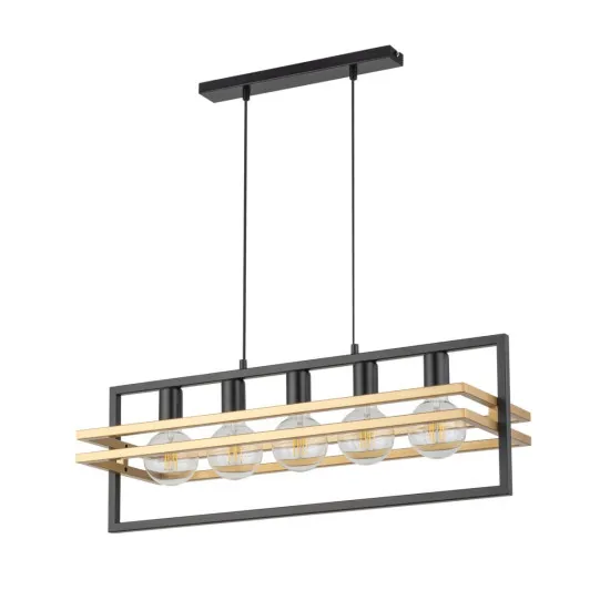 Sigma Merci fekete-arany függesztett lámpa (SIG-32395) E27 5 izzós IP20