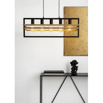 Sigma Merci fekete-arany függesztett lámpa (SIG-32395) E27 5 izzós IP20