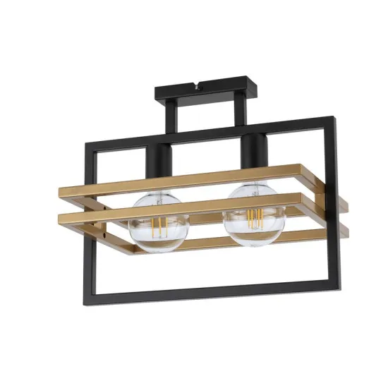 Sigma Merci fekete-arany mennyezeti lámpa (SIG-32401) E27 2 izzós IP20