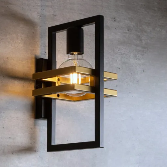 Sigma Merci fekete-arany fali lámpa (SIG-32410) E27 1 izzós IP20