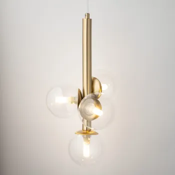 Sigma Perla Lux arany-átlátszó függesztett lámpa (SIG-40856) G9 4 izzós IP20