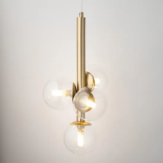 Sigma Perla Lux arany-átlátszó függesztett lámpa (SIG-40856) G9 4 izzós IP20