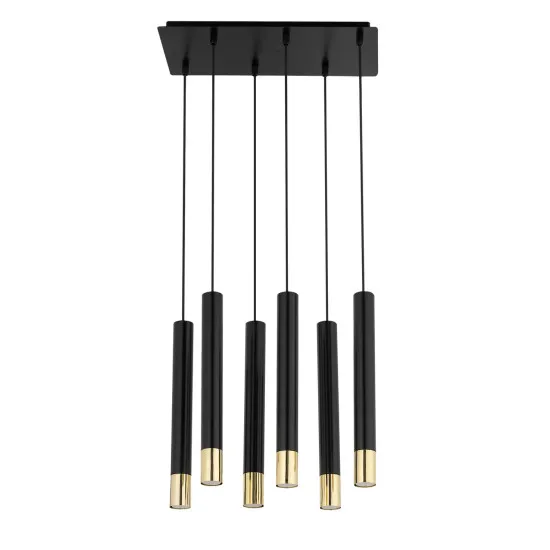 Sigma Sopel Grand fekete-arany függesztett lámpa (SIG-33397) GU11 6 izzós IP20