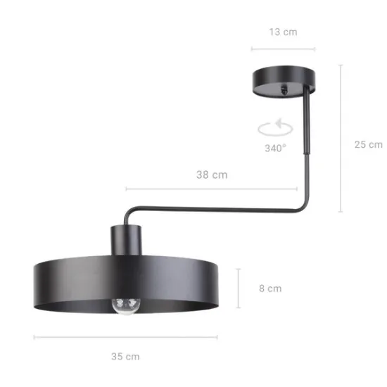 Sigma Vasco fekete mennyezeti lámpa (SIG-31549) E27 1 izzós IP20 Sigma Vasco fekete mennyezeti lámpa (SIG-31549) E27 1 izzós IP20