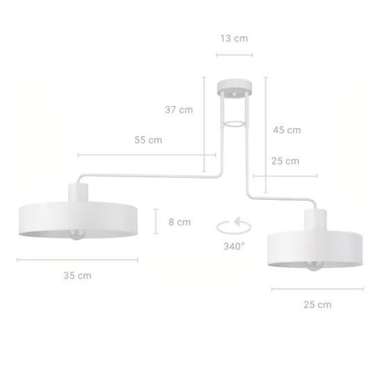 Sigma Vasco fehér mennyezeti lámpa (SIG-31552) E27 2 izzós IP20 Sigma Vasco fehér mennyezeti lámpa (SIG-31552) E27 2 izzós IP20