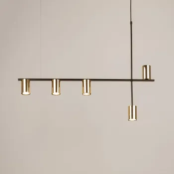 Sigma Vendo fekete-arany függesztett lámpa (SIG-33693) GU10 5 izzós IP20