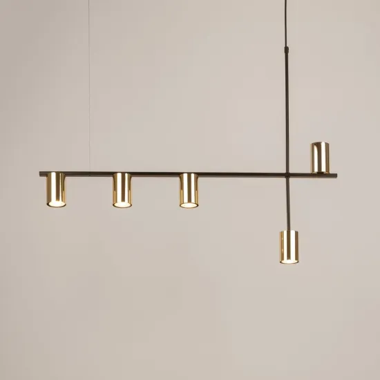 Sigma Vendo fekete-arany függesztett lámpa (SIG-33693) GU10 5 izzós IP20