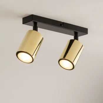 Sigma Zoom fekete-sárgaréz mennyezeti spotlámpa (SIG-33507) GU10 2 izzós IP20