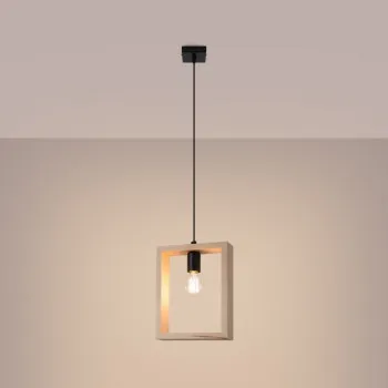 Sollux Aries natúr-fekete függesztett lámpa (SOL-SL.1310) E27 1 izzós IP20