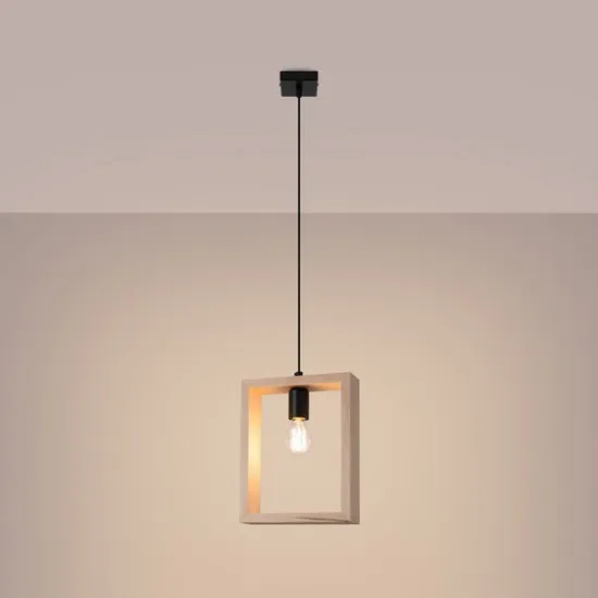 Sollux Aries natúr-fekete függesztett lámpa (SOL-SL.1310) E27 1 izzós IP20