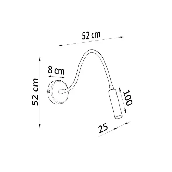 Sollux Axil fekete falikar (SOL-SL.0910) G9 1 izzós IP20