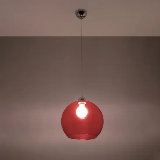 Sollux Ball piros függesztett lámpa (SOL-SL.0253) E27 1 izzós IP20