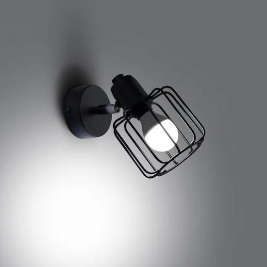 Sollux Beluci 1 fekete falikar (SOL-SL.1114) E14 1 izzós IP20