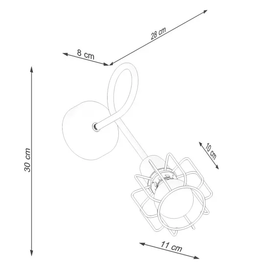 Sollux Beluci 1S fekete falikar (SOL-SL.1117) E14 1 izzós IP20