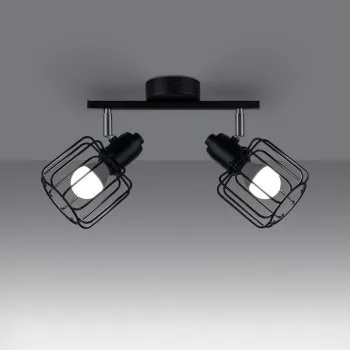 Sollux Beluci 2 fekete mennyezeti lámpa (SOL-SL.1115) E14 2 izzós IP20