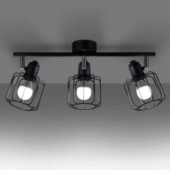 Sollux Beluci 3 fekete mennyezeti lámpa (SOL-SL.1116) E14 3 izzós IP20