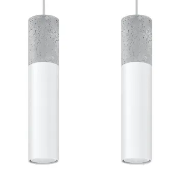 Sollux Borgio 2 szürke-fehér függesztett lámpa (SOL-SL.0648) GU10 2 izzós IP20