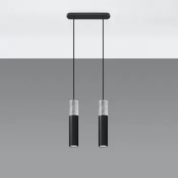 Sollux Borgio 2 szürke-fekete függesztett lámpa (SOL-SL.0651) GU10 2 izzós IP20