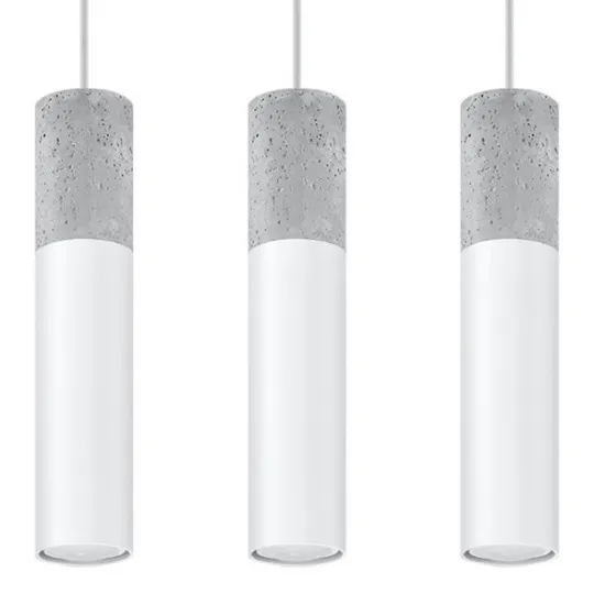 Sollux Borgio 3L szürke-fehér függesztett lámpa (SOL-SL.0649) GU10 3 izzós IP20