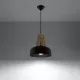 Sollux Casco fekete-natúr függesztett lámpa (SOL-SL.0390) E27 1 izzós IP20