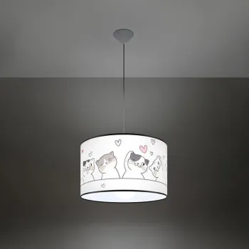 Sollux Cat 40 fehér-színes gyerek függesztett lámpa (SOL-SL.1419) E27 1 izzós IP20