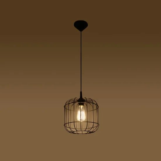 Sollux Celta fekete függesztett lámpa (SOL-SL.0296) E27 1 izzós IP20