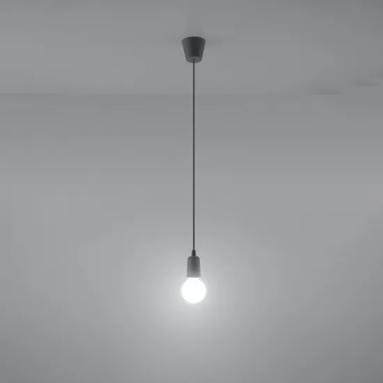 Sollux Diego 1 szürke függesztett lámpa (SOL-SL.0575) E27 1 izzós IP20