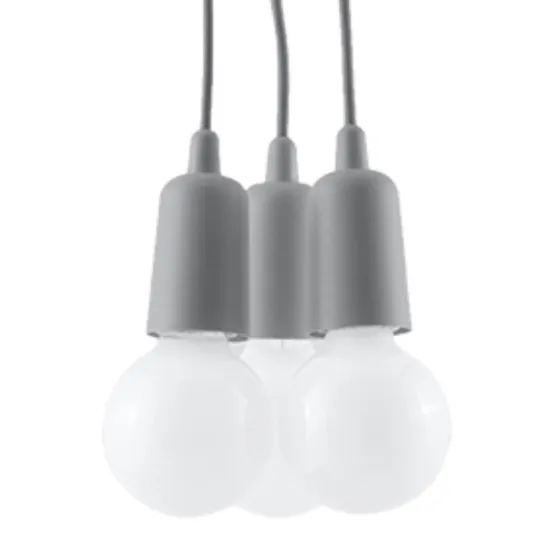 Sollux Diego 3 szürke függesztett lámpa (SOL-SL.0576) E27 3 izzós IP20