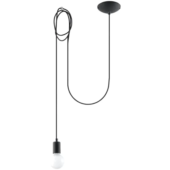 Sollux Edison 1 fekete függesztett lámpa (SOL-SL.0369) E27 1 izzós IP20