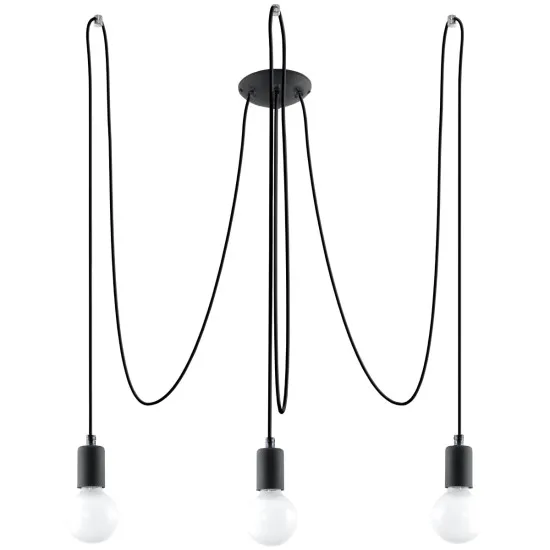 Sollux Edison 3 fekete csillár (SOL-SL.0370) E27 3 izzós IP20