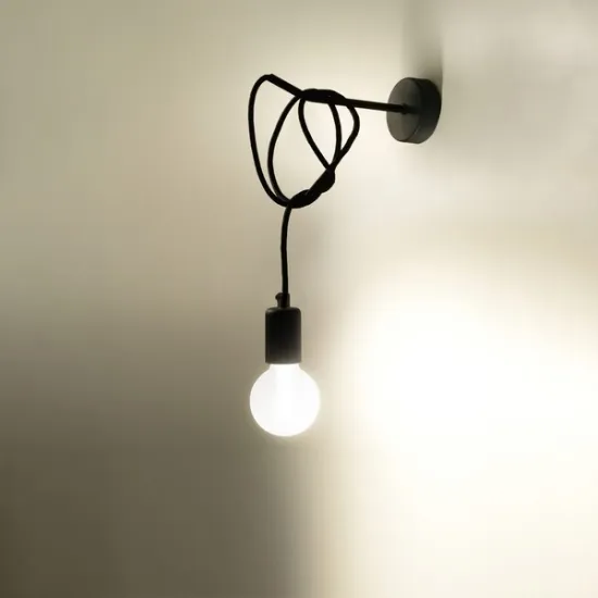 Sollux Edison fekete falikar (SOL-SL.0373) E27 1 izzós IP20
