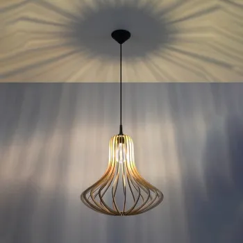 Sollux Elza natúr-fekete függesztett lámpa (SOL-SL.0641) E27 1 izzós IP20