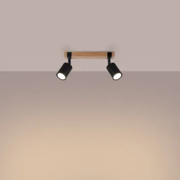 Sollux Fager 2 fekete-natúr mennyezeti lámpa (SOL-SL.1344) GU10 2 izzós IP20