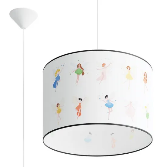 Sollux Fairy 40 fehér-színes gyerek függesztett lámpa (SOL-SL.1417) E27 1 izzós IP20