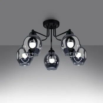 Sollux Fillan 5 fekete mennyezeti lámpa (SOL-SL.1145) E27 5 izzós IP20