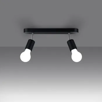 Sollux Fornes 2 fekete mennyezeti lámpa (SOL-SL.1121) E27 2 izzós IP20