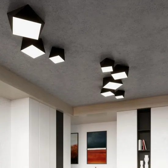 Sollux Hexa 45 fekete mennyezeti lámpa (SOL-SL.0693) E27 3 izzós IP20