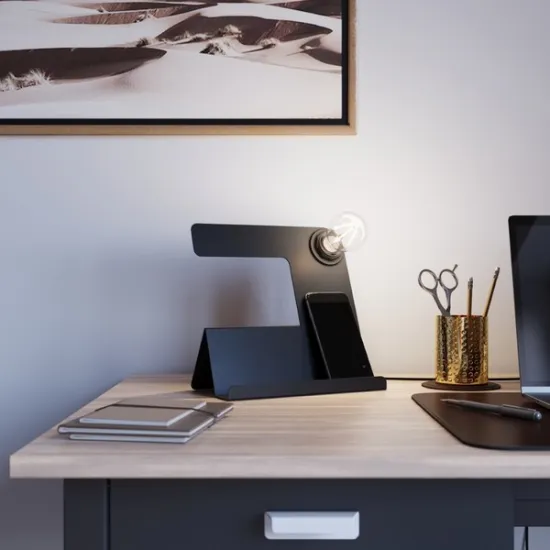 Sollux Incline fekete asztali lámpa (SOL-SL.0669) E27 1 izzós IP20