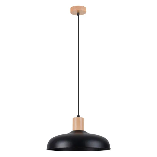 Sollux Indy fekete-natúr függesztett lámpa (SOL-SL.1324) E27 1 izzós IP20