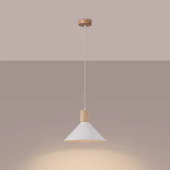 Sollux Jaga fehér-natúr függesztett lámpa (SOL-SL.1319) E27 1 izzós IP20