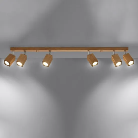 Sollux Keke 6 tölgy színű mennyezeti lámpa (SOL-SL.1039) GU10 6 izzós IP20