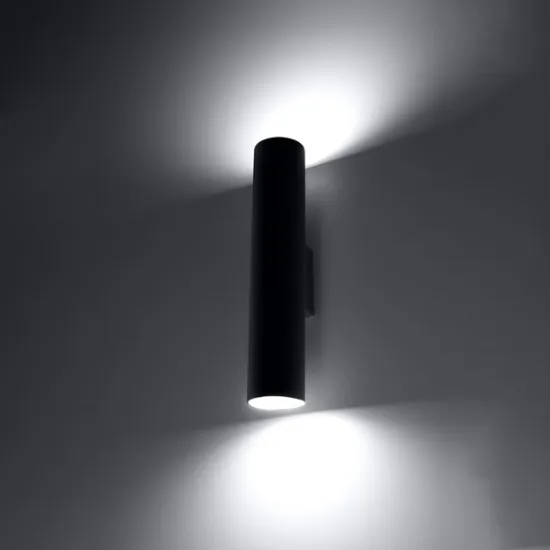Sollux Lagos 2 fekete falikar (SOL-SL.0330) GU10 2 izzós IP20