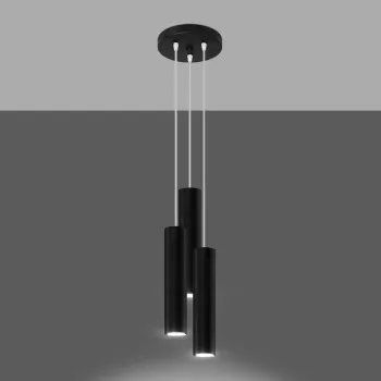 Sollux Lagos 3P fekete függesztett lámpa (SOL-SL.1079) GU10 3 izzós IP20