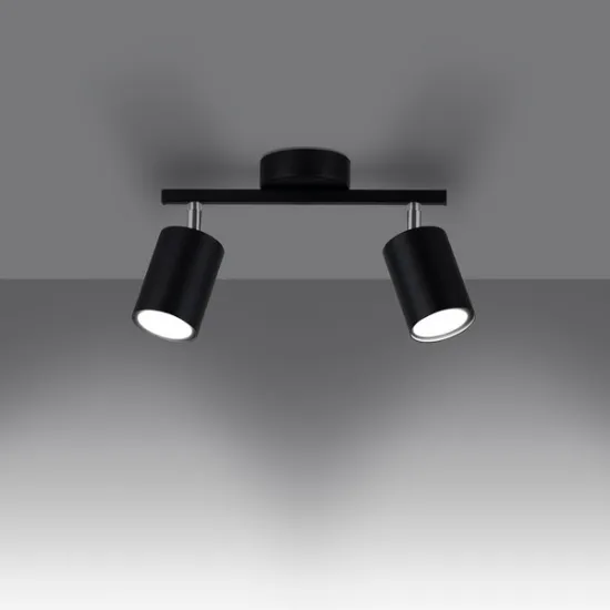 Sollux Lemmi 2 fekete mennyezeti lámpa (SOL-SL.1127) GU10 2 izzós IP20