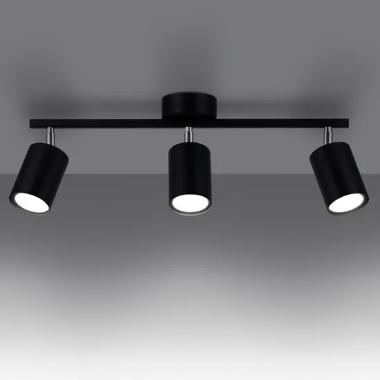 Sollux Lemmi 3 fekete mennyezeti lámpa (SOL-SL.1128) GU10 3 izzós IP20