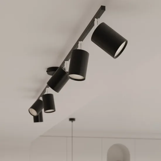 Sollux Lemmi 4L fekete mennyezeti lámpa (SOL-SL.1168) GU10 4 izzós IP20