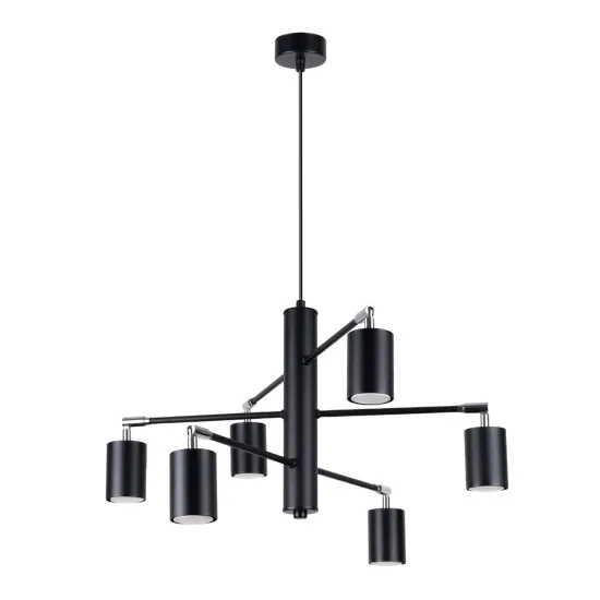 Sollux Lemmi 6 fekete csillár (SOL-SL.1207) GU10 6 izzós IP20