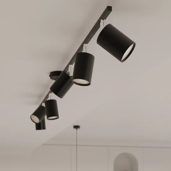 Sollux Lemmi 6L fekete mennyezeti lámpa (SOL-SL.1169) GU10 6 izzós IP20