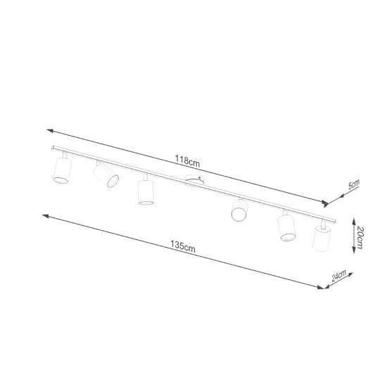 Sollux Lemmi 6L fehér mennyezeti lámpa (SOL-SL.1228) GU10 6 izzós IP20